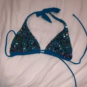 Sequined bikini top